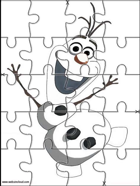 What to do with a printable jigsaw puzzle? Frozen Printable Jigsaw Puzzles to cut out 61