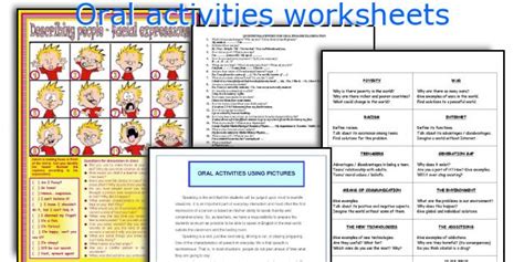 Oral Activities Worksheets
