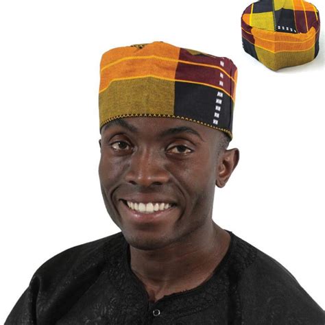 Buy Kente Kufi Hat Style 3 African Traditional Men And Women Kente Print Hat For All Occasions
