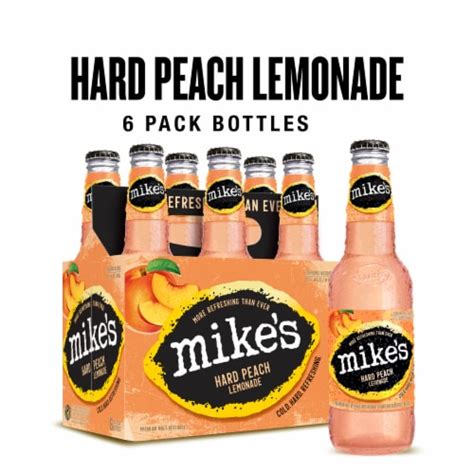 Mikes Hard Peach Lemonade 6 Bottles 112 Fl Oz Bakers