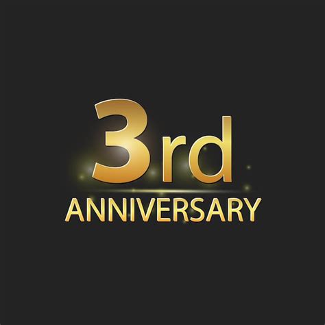 Premium Vector Gold 3rd Year Anniversary Celebration Elegant Logo