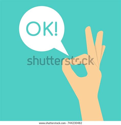 Hand Gesture Ok Sign Illustration Flat Stock Vector Royalty Free