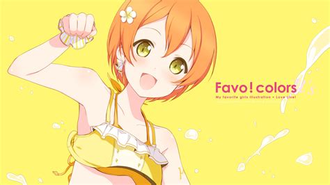 6u Eternal Land Bikini Blush Green Eyes Hoshizora Rin Love Live School Idol Project Orange