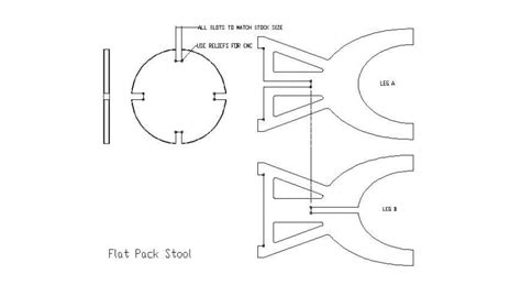 Flat Plank Stool Detail 2d View Cad Furniture Block Layout File In