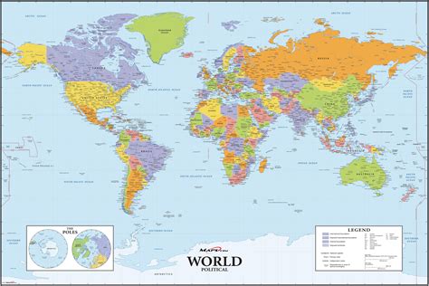 World Political Wall Map Realtec Images And Photos Finder
