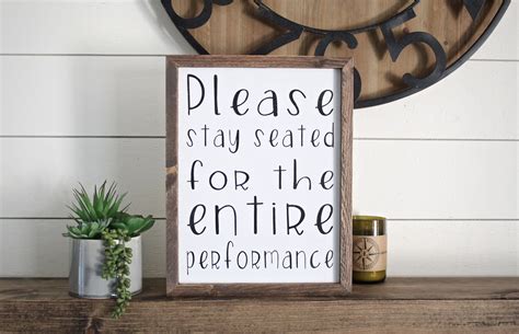 Funny Bathroom Wall Decor Please Stay Seated For The Entire Etsy