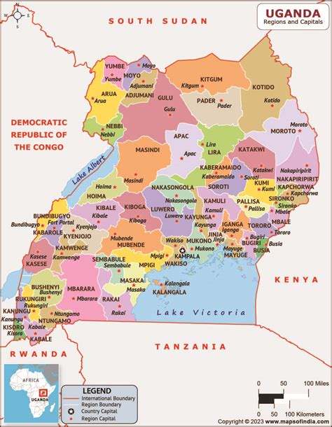 Uganda Regions And Capitals List And Map List Of Regions And Capitals