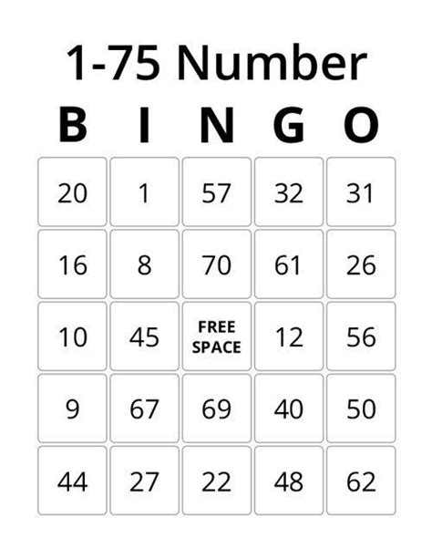 1 75 Number Bingo Custom Bingo Cards Bingo Card Generator Word Bingo