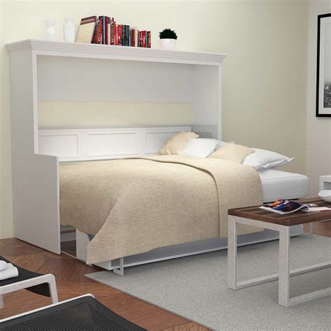 Melbourne Full Wall Bed With Desk Combo In White In 2021 Bed Desk