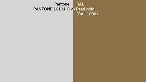 Pantone 10101 C Vs Ral Pearl Gold Ral 1036 Side By Side Comparison