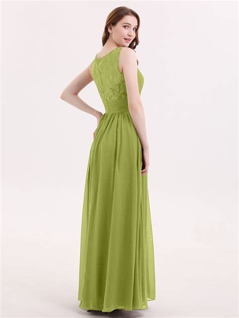 Adalyn V Neck Chiffon And Lace Maxi Bridesmaid Gown Clover Babaroni Babaronicom