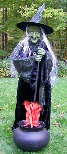 Brand New Animated Witch With Flaming Cauldron Halloween Prop Ebay