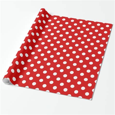 Red White Extra Large Polka Dot Pattern Wrapping Paper