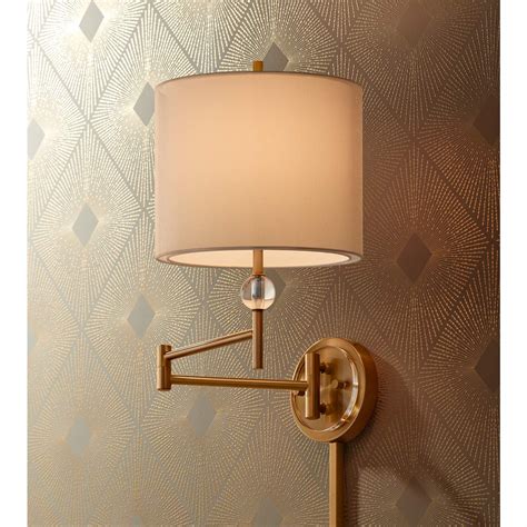 Possini Euro Kohle Brass Swing Arm Plug In Wall Lamp With Cord Cover
