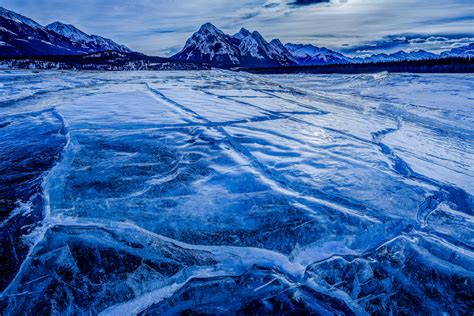 Abraham Lake Cracks In The Winter Ice Alberta Canada Print Photos By