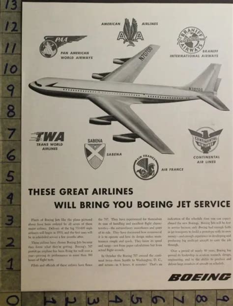 Military Boeing Aircraft Jet Airline Twa Pan American Aviation Ad