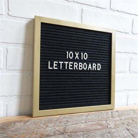 Gold Frame Letter Board 10x10 Free Shipping Black Felt Etsy