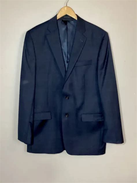 Ralph Lauren 42l Classic Fit Navy Blue Pinstripe Wool Sport Coat Jacket
