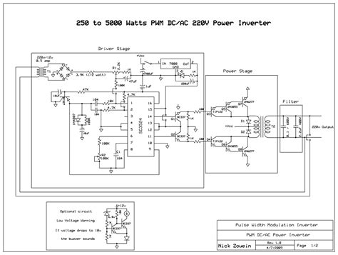 A 250w pwm inverter circuit built around ic sg3524 is shown here. Inverter 5000 Watt PWM - Circuit Schematic Electronics