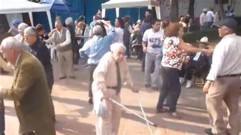 An Elderly Man Throws Crutches Away To Dance Entertainment Tonight