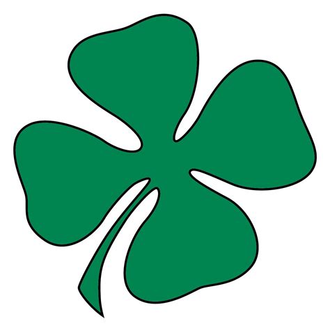 Clip Art Green Four Leaf Clover Shamrock St Patrick