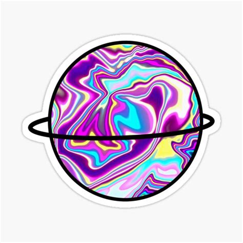Trippy Planet Sticker By Sabriparis Redbubble