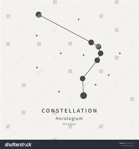 Constellation Horologium Clock Linear Icon Vector Stock Vector Royalty