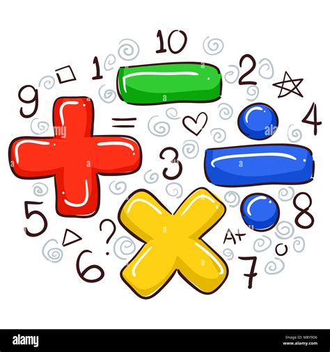 Illustration Of Math Symbols And Numbers Stock Photo Alamy