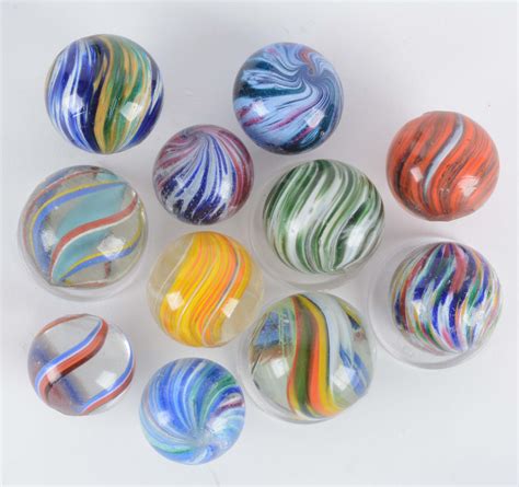 Lot Detail Lot Of 11 Handmade Marbles