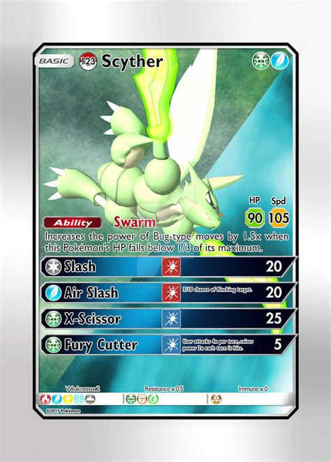 Pokemon Card 123 Scyther By Nova Nebulas On Deviantart