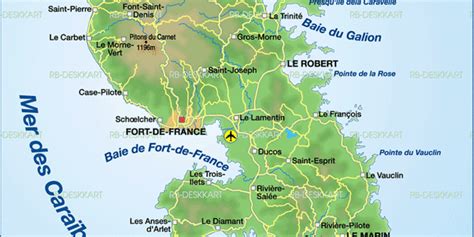 City & town name generator. Karte von Martinique (Insel in Frankreich) | Welt-Atlas.de