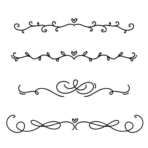 Vector Vintage Line Elegant Dividers And Separators Swirls And Corners