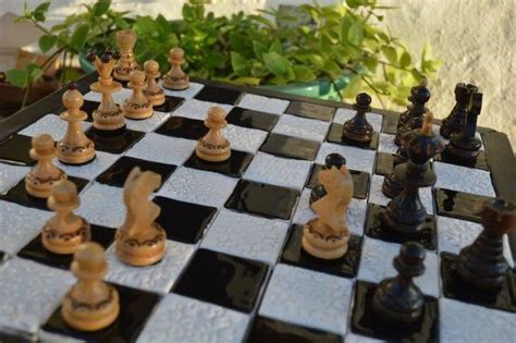 Handmade Tiles To Create Chess Table Chess Board Diy 64 Spanish Tiles