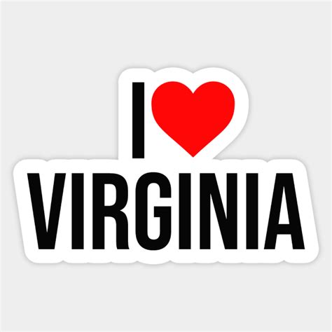 I Love Virginia State Usa Heart Virginia Sticker Teepublic