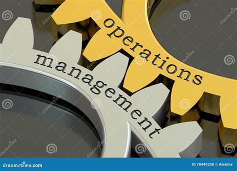 Operations Management Concept On The Gearwheels 3d Rendering Stock