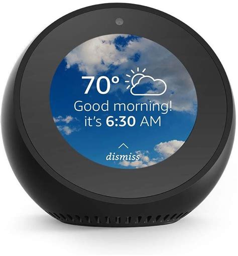 Amazon Echo Spot Smart Alarm Clock With Alexa Black