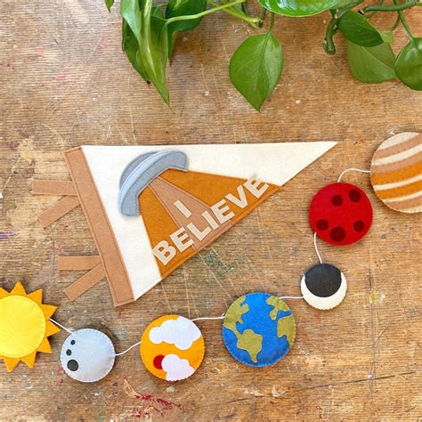 Solar System Garland Felt Planet Garland Plush Planets Etsy