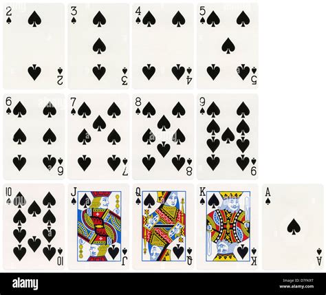The Complete Set Spades Suit Playing Cards Isolated On White Background