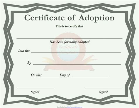 Free Printable Adoption Certificate Templates [PDF] Pet, Animal