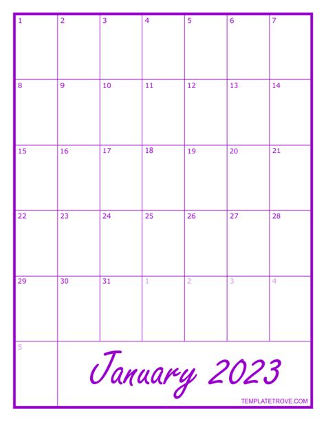 2023 Calendar Templates And Images Free 2023 Calendar Free Printable