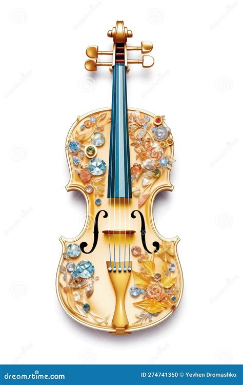 Generative Ai Beautiful Musical Instrument Violin Brooch Opal Stone