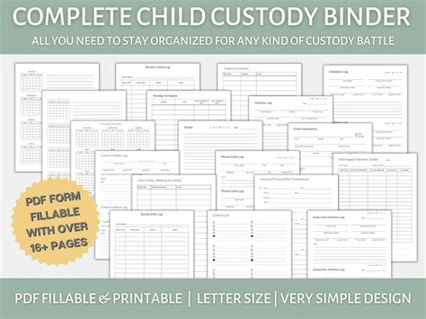 Complete Child Custody Binder For Any Kind Of Custody Battle Etsy