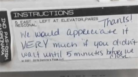 Nurse Gets Nasty Note Along With His Pizza Order Abc13 Houston