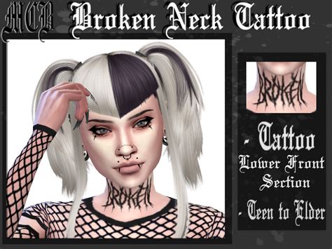 The Sims Resource Broken Neck Tattoo