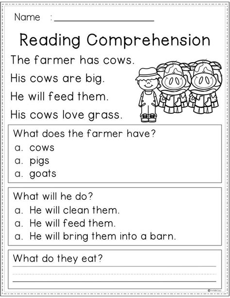 Free Reading Comprehension Reading Comprehension Comprehension