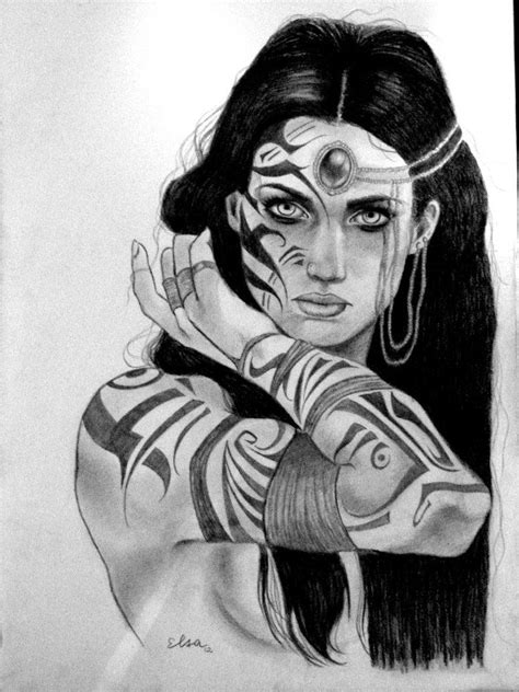 Pin By Natoria Henderson On Tattoo Native American Drawing Female Warrior Tattoo Warrior Drawing