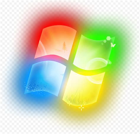 Windows 7 Glowing Logo Colorful Windows Logo Png Klipartz