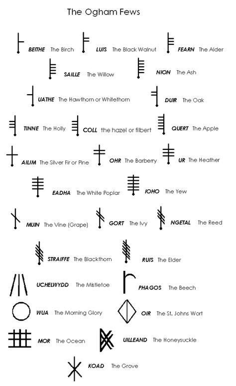 The Ogham Fews Also Known As Tree Runes Or Druidic Runes Are A
