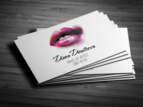 Customize the font, colors and images to make it yours. Make-Up Artist Business Card Design | Creatica Studio