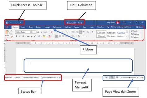 Memahami Tampilan Ms Word 2019 Dan Fungsi Bagian Bagiannya